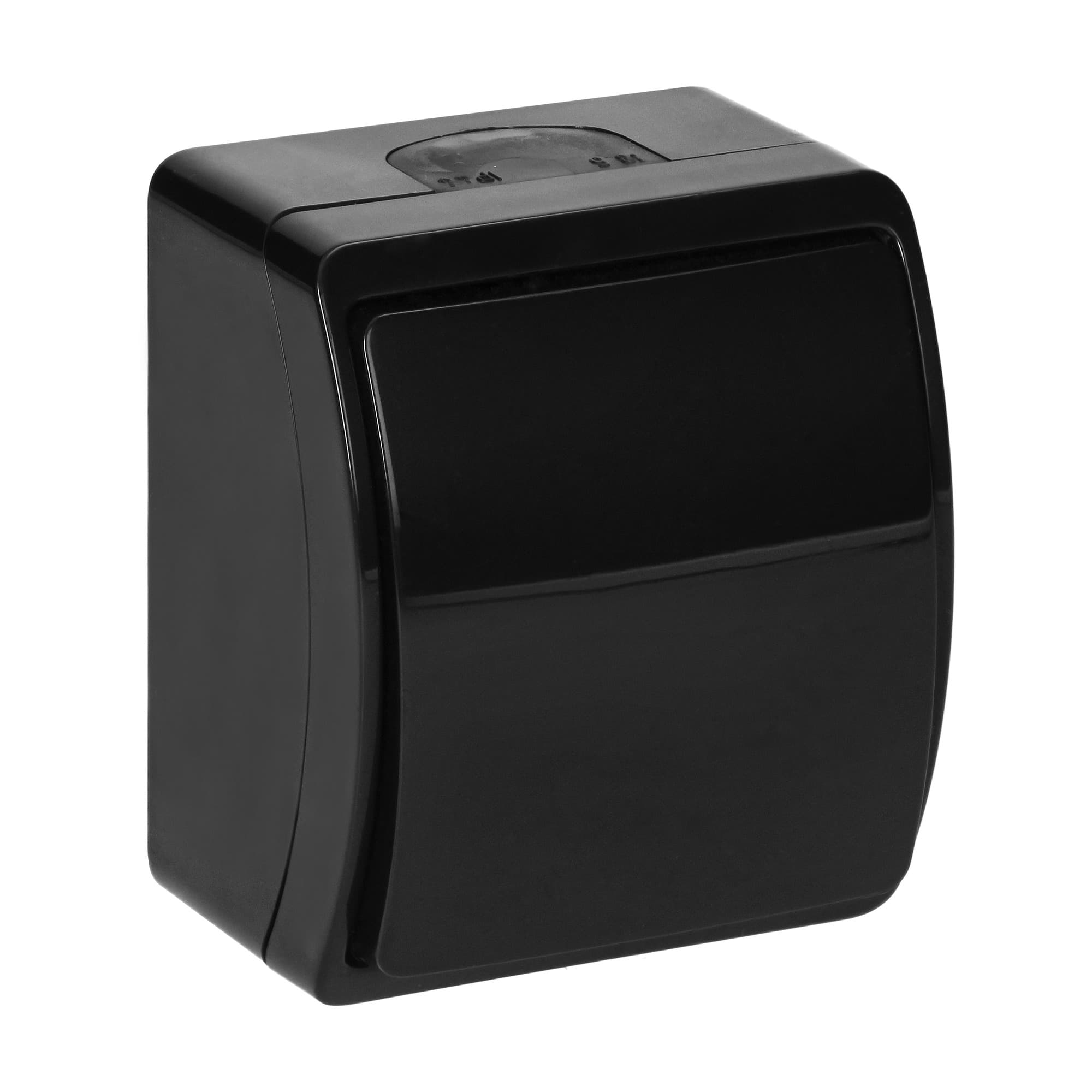 Surface-mounted single-pole switch AQUATIC IP44 black