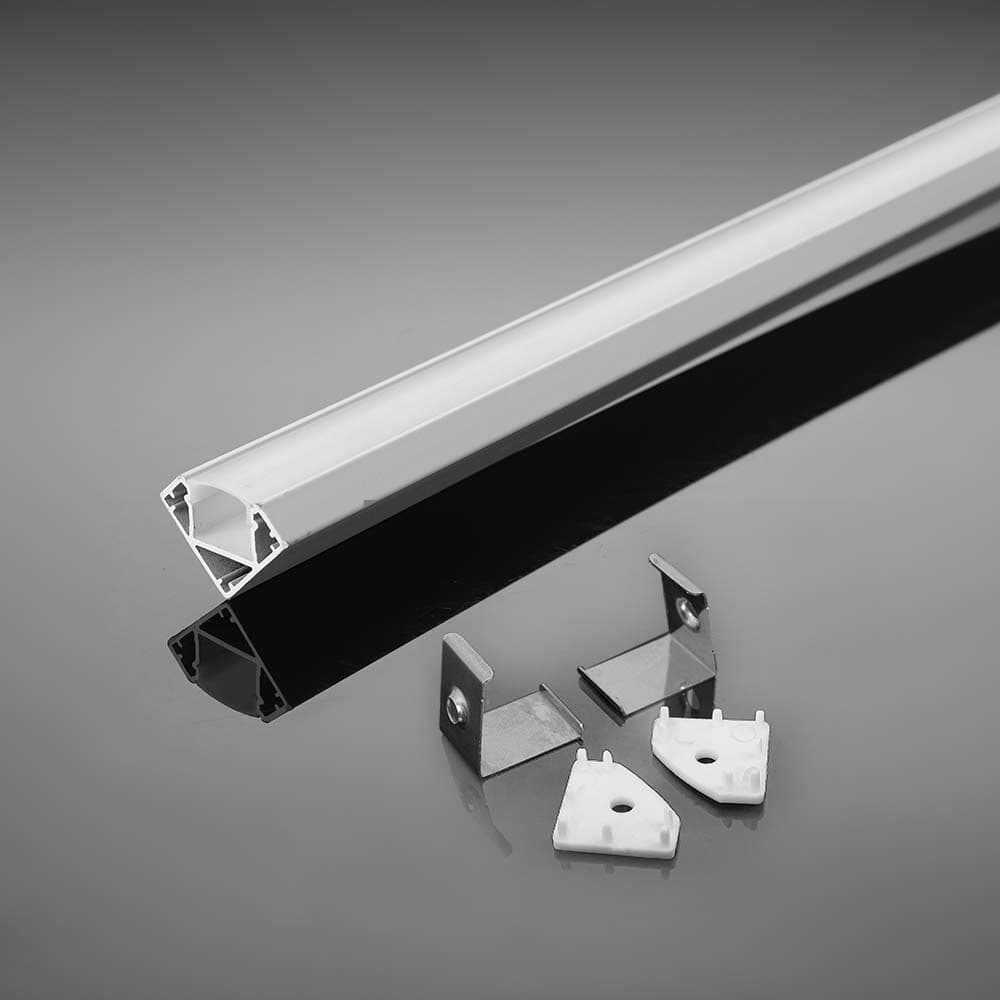 Profil LED hliníkový rohový na povrch 19x19 (sada) 2m, biely VT-8114W (V-TAC)