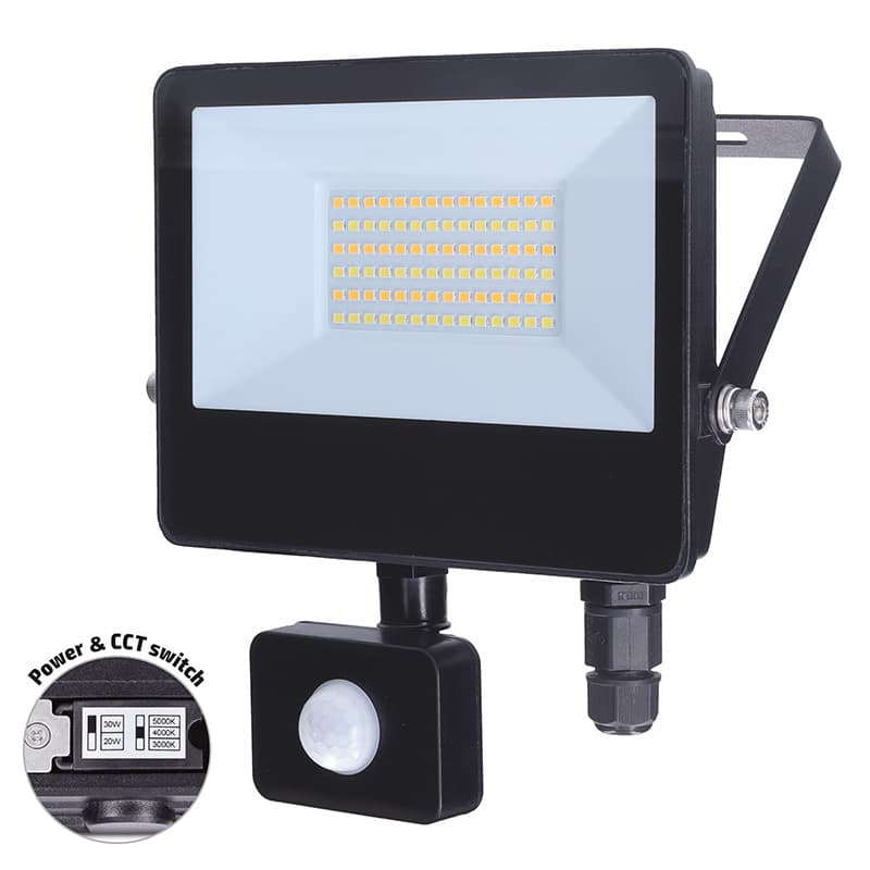 Solight LED reflektor so senzorom TOP, 30W, max. 3900lm, 3CCT, voliteľný výkon 100/66%, IP