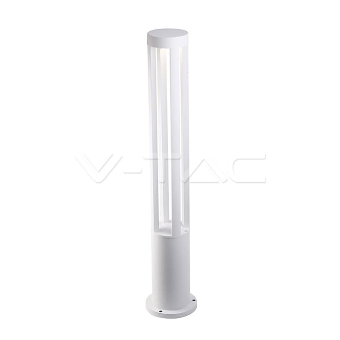 Záhradné LED stĺpikové svietidlo 10W, 3000K, 450lm, 80cm, IP65, biele VT-820 (V-TAC)