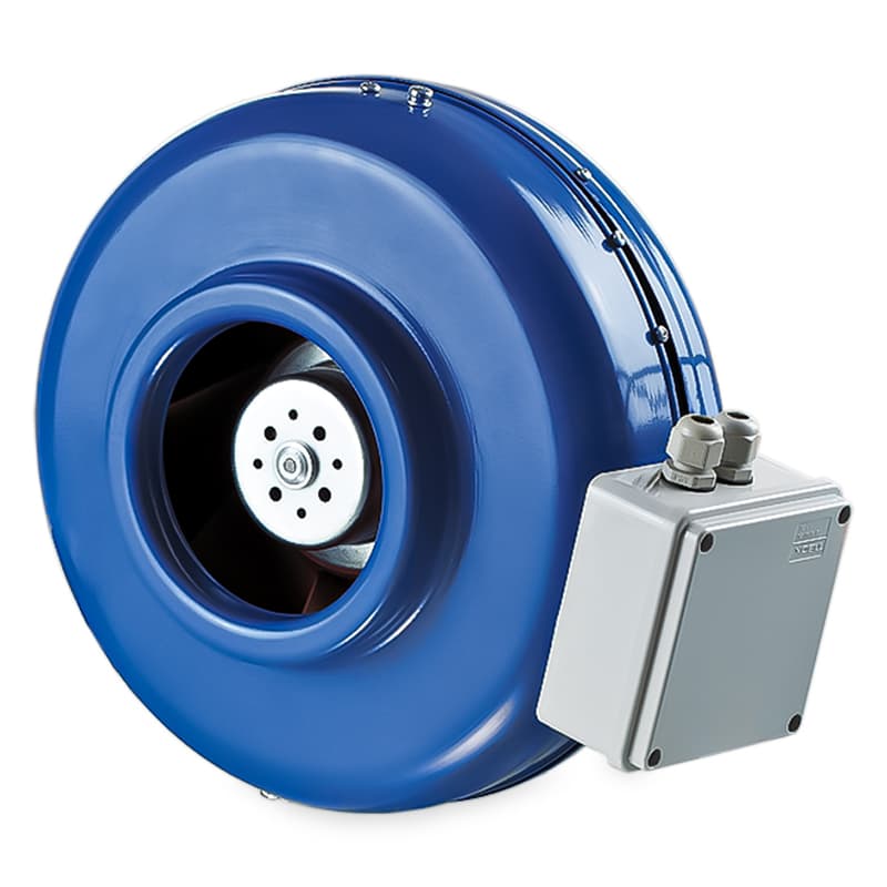 Kovový potrubný radiálny ventilátor s EC motorom, o125mm, 480m3/h, 230V, 83W
