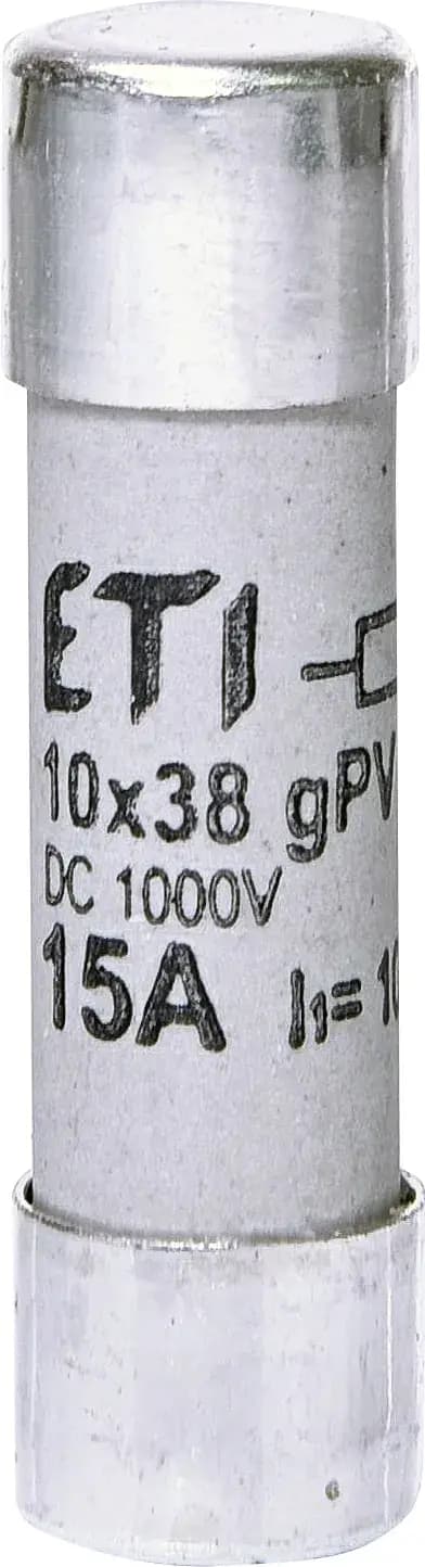 Valcová poistka špeciálna CH10x38 15A gPV 1000V DC 10kA (ETI)