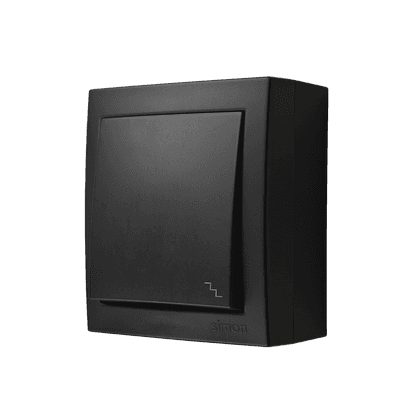 Striedavý prepínač č.6 vo verzii IP44, čierny matný, 10AX