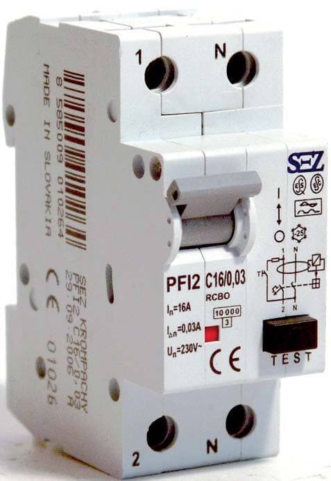 Prúdový chránič kombinovaný 2mod., 40A, 100mA, TYP : PFI2 C40/0,1 (SEZ)