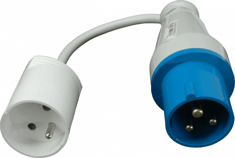 Adaptér z vidlice 16A/230V/3P na zásuvku domovú 250V šnúrový IP44 - SA-1 (SEZ DK)