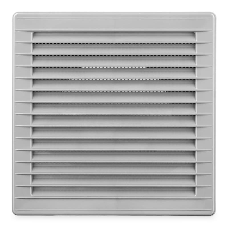 Hranatá plastová mriežka s nástavcom, 172x172mm / o125mm, šedá