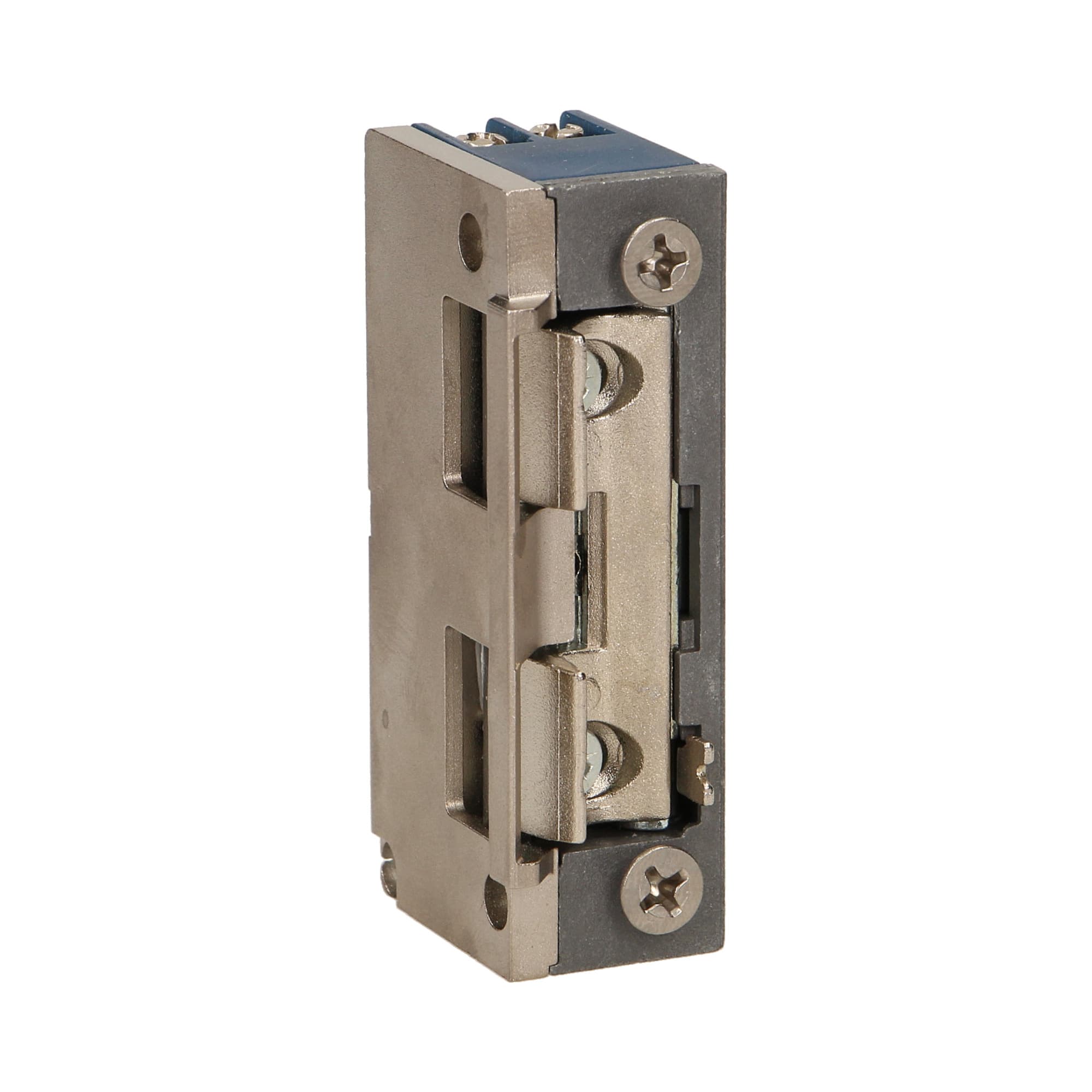Symmetric electric strike with latch guide and lock, MINI
