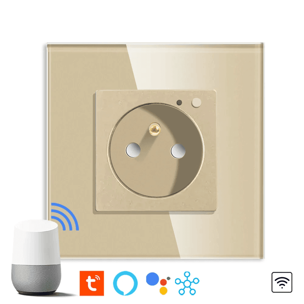 Revolo Touch WiFi elektrická zásuvka 16A typu FR - Zlatá