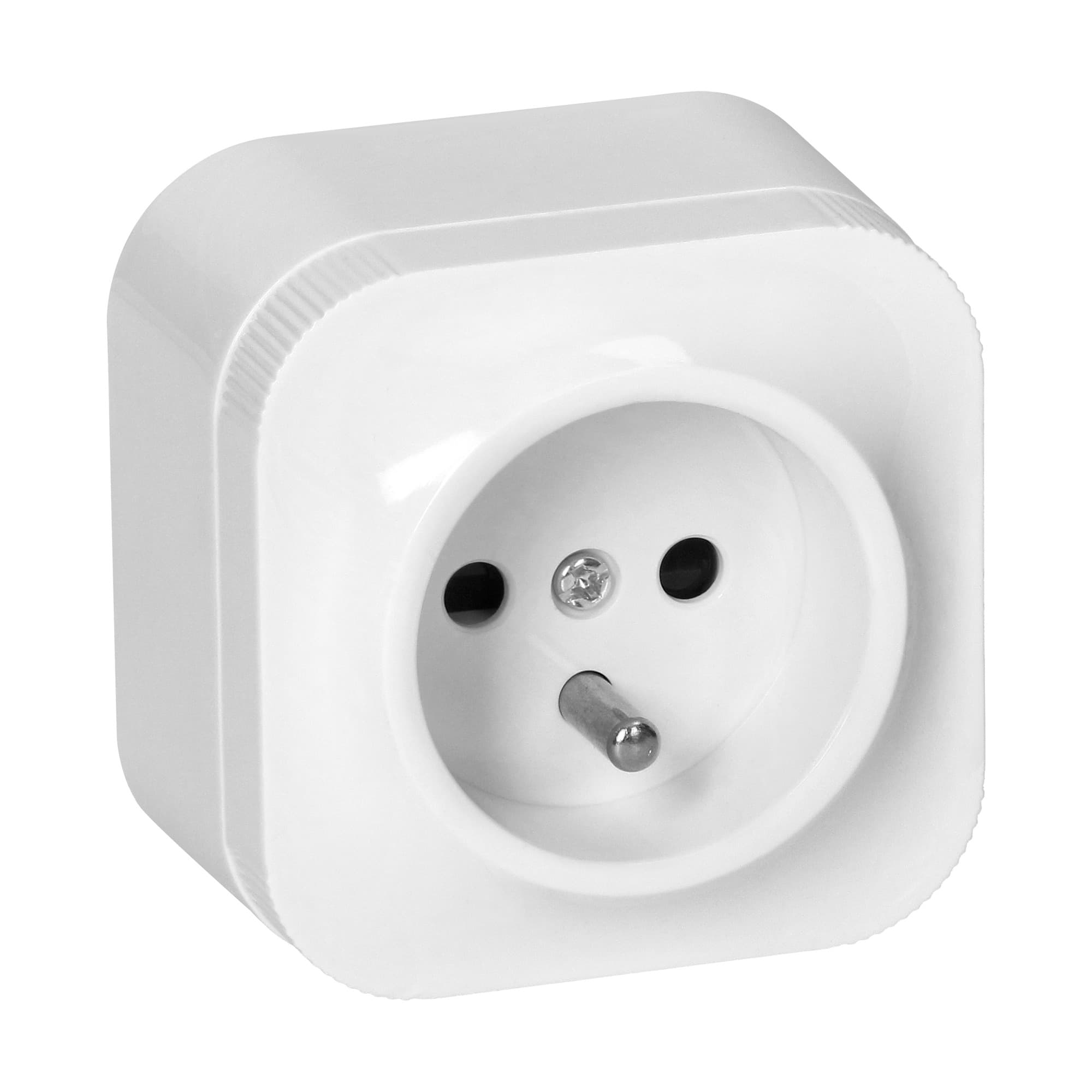 Surface-mounted single socket ToDo 2P+Z IP20, white