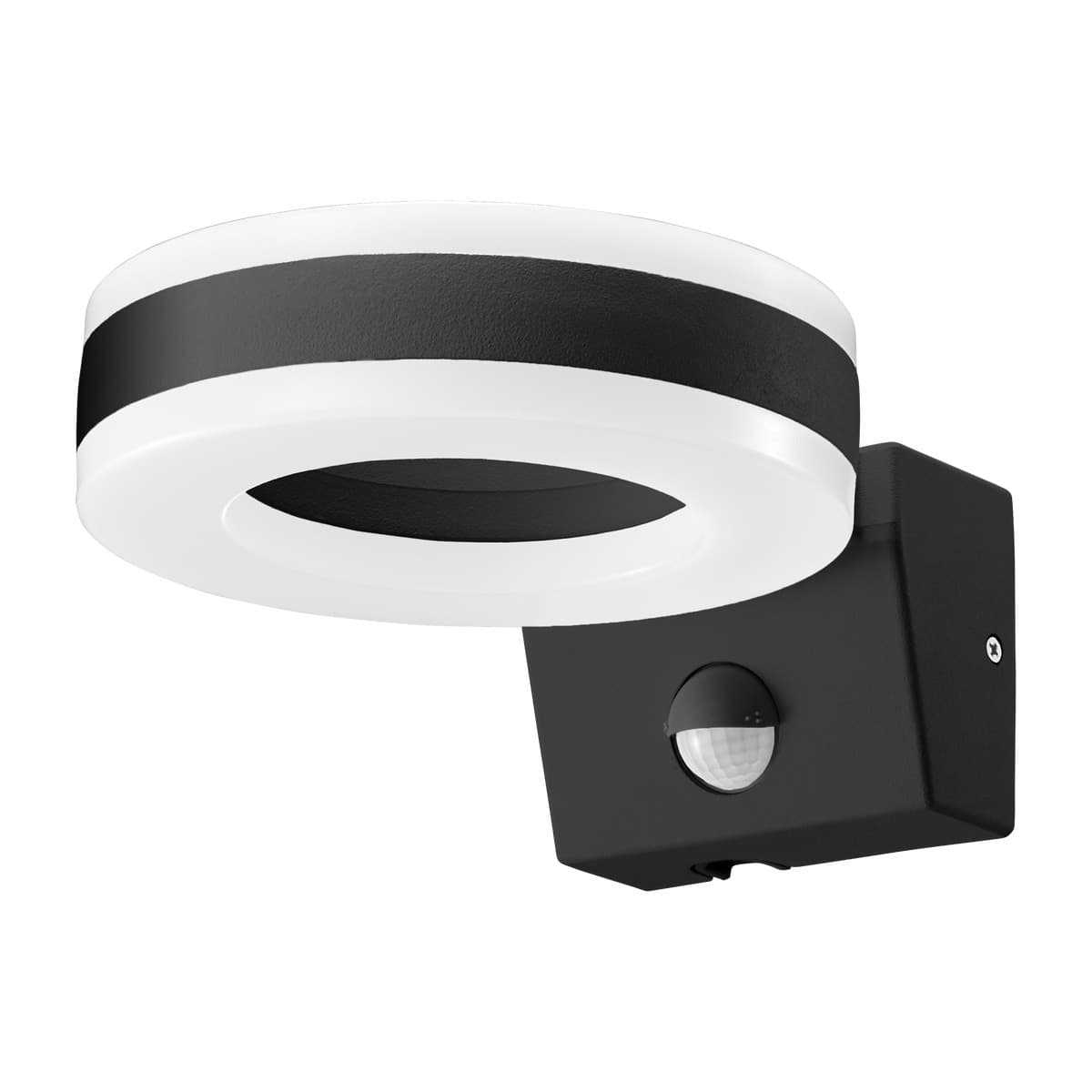 Záhradné nástenné LED svietidlo so senzorom HOWLIT 20W, 4000K, 1800lm, IP65, čierna (ORNO)