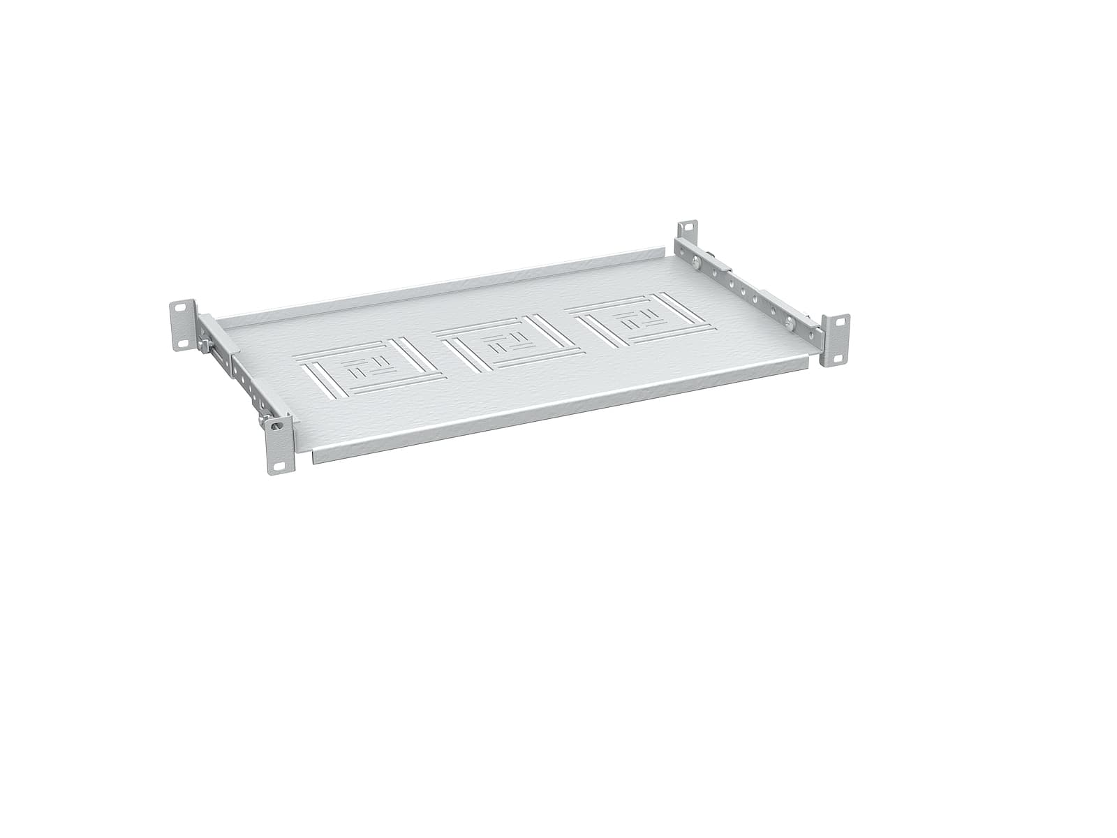 Police 19" 1U 250mm pevná RAL 7035 úchyt na přední i zadní lišty UP-12-G