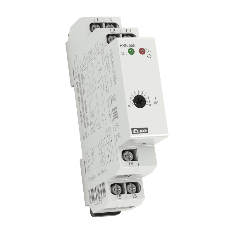 Relé napäťové HRN-55N 3x400/230V AC+ nulák (ELKO)