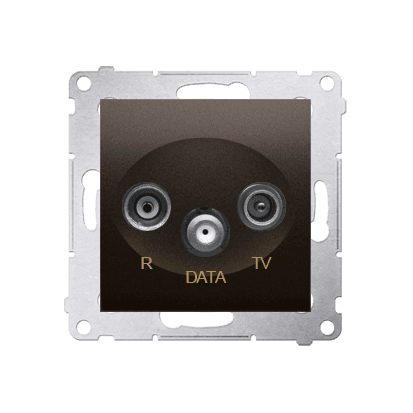 Zásuvka TV/R/DATA koncová 10dB (SS) bronz mat.metal. SIMON54Pre (simon)