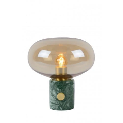 LUCIDE CHARLIZE Table lamp E27/40W Amber glass/Green marb stolní lampa (Fulgur)