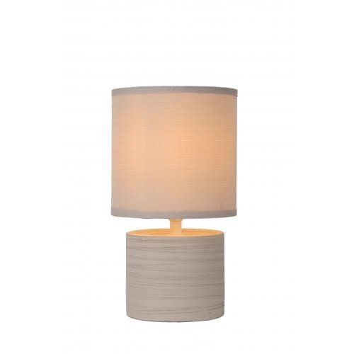LUCIDE GREASBY Table Lamp E14 H26cm Cream, stolní lampa (Fulgur)