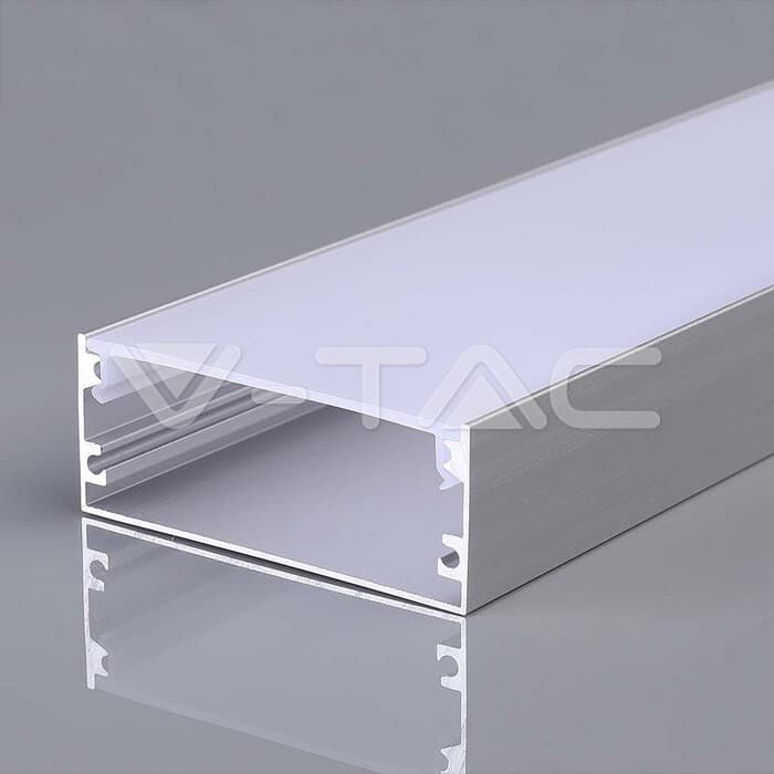 Montážna sada na LED pásik s hliníkovým difúzorom 2000 * 50 * 20 mm strieborná VT-8206 (V-