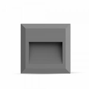 Schodiskové LED svietidlo štvorcové 2W, 3000K, 60lm, sivé VT-1152 (V-TAC)