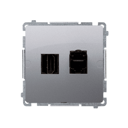 Zásuvka HDMI/RJ45 Cat.6 nerez metal. SIMON Basic (simon)