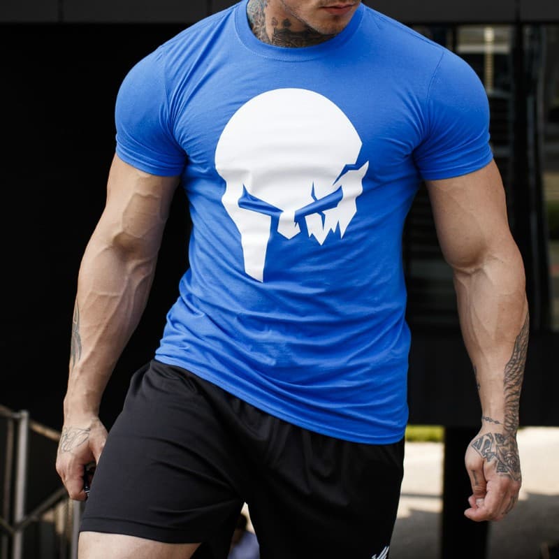 Ultrasoft tričko Iron Aesthetics Skull, modré