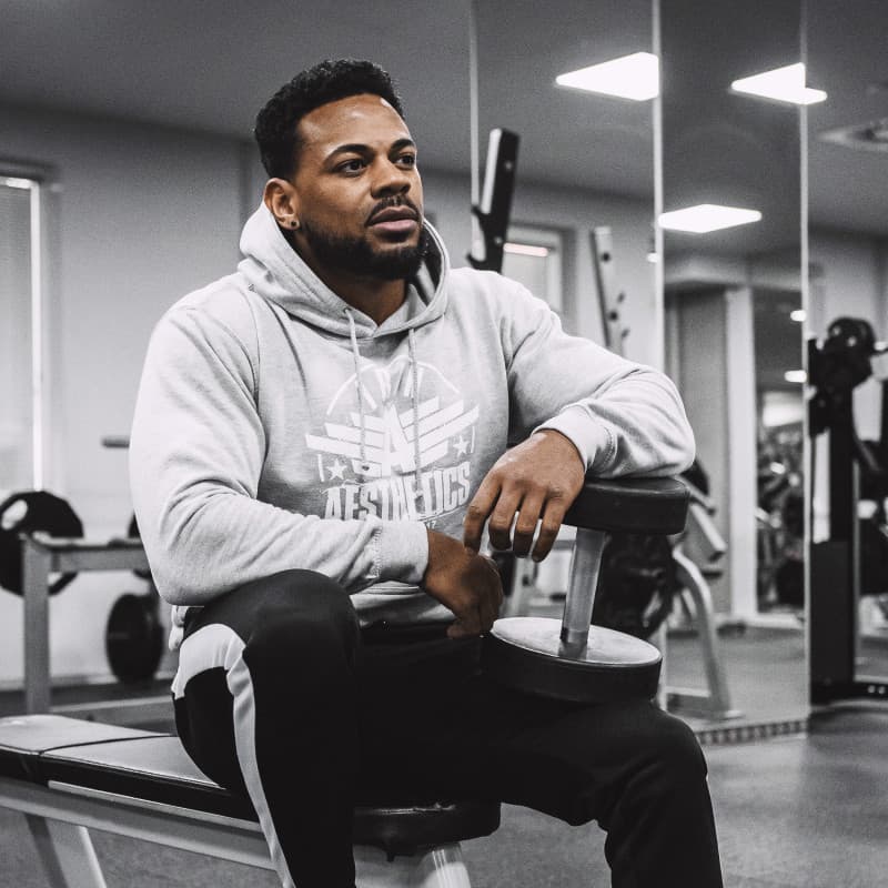 Fitness mikina bez zipsu Iron Aesthetics Force, sivá