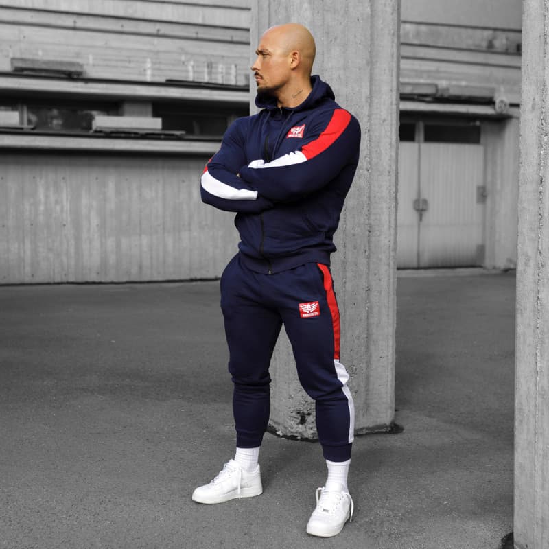 Pánska tepláková súprava Iron Aesthetics Tricolora, navy