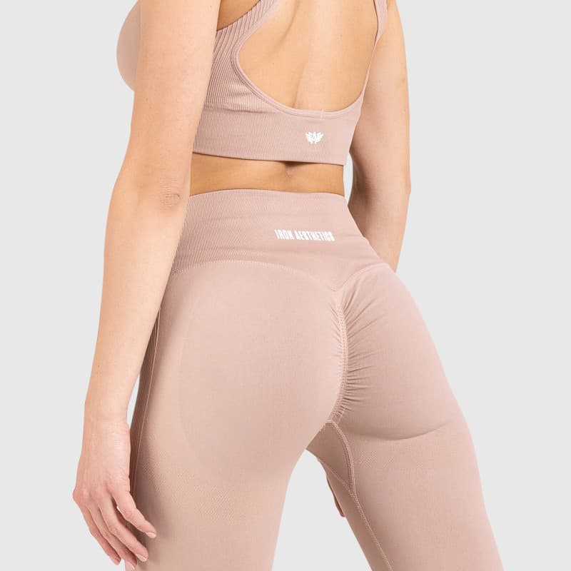 Bezšvové legíny Iron Aesthetics Seamless Butt, ružové