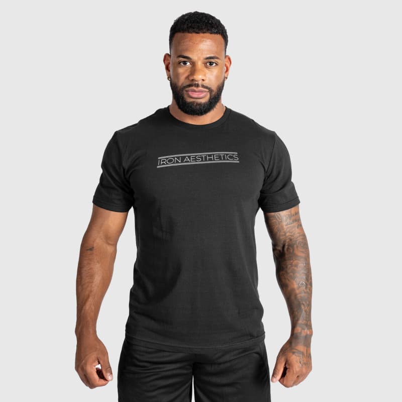 Pánske fitness tričko Iron Aesthetics Glam, čierne