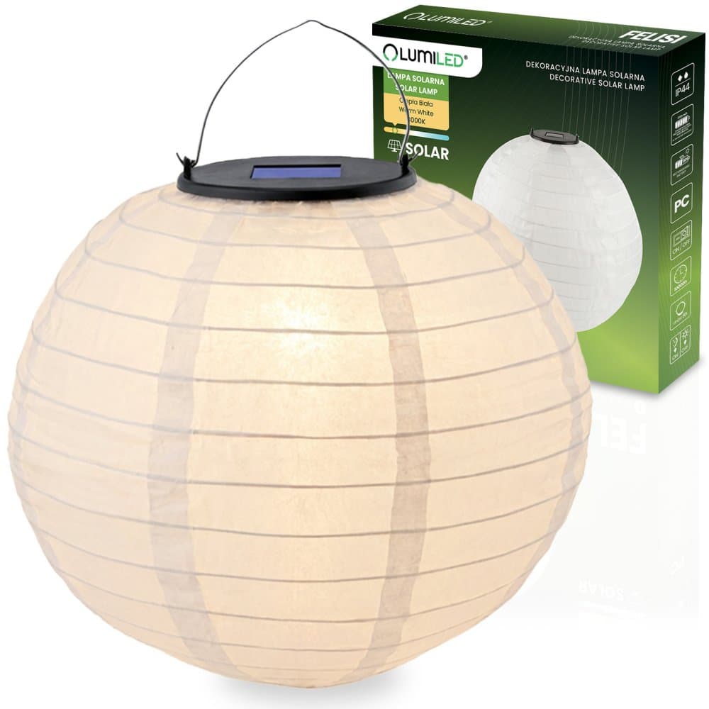 LED solárna záhradná lampa FELISI Origami Lantern 30cm LUMILED