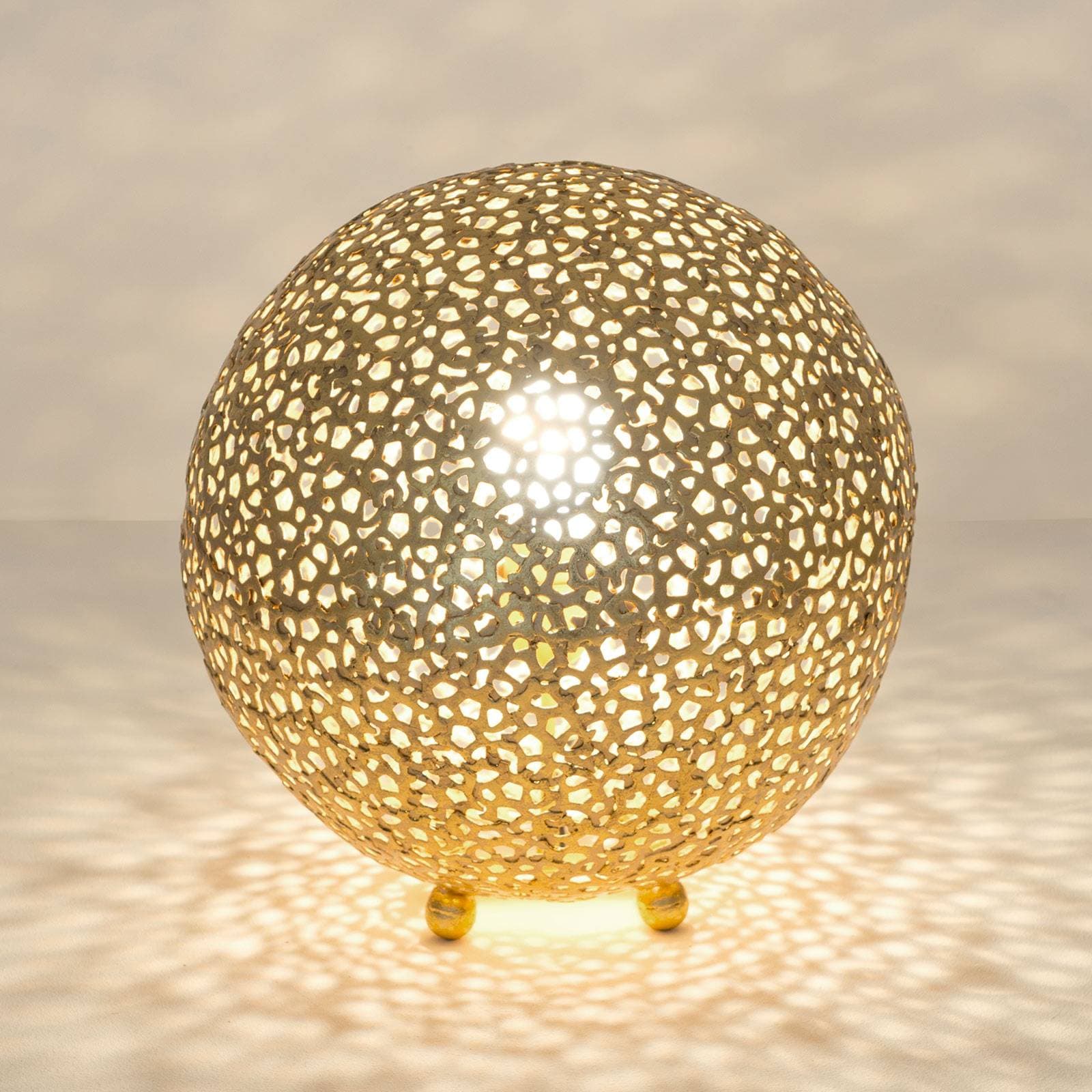 Stolná lampa Lily Piccolo, Ø 33 cm, zlatá