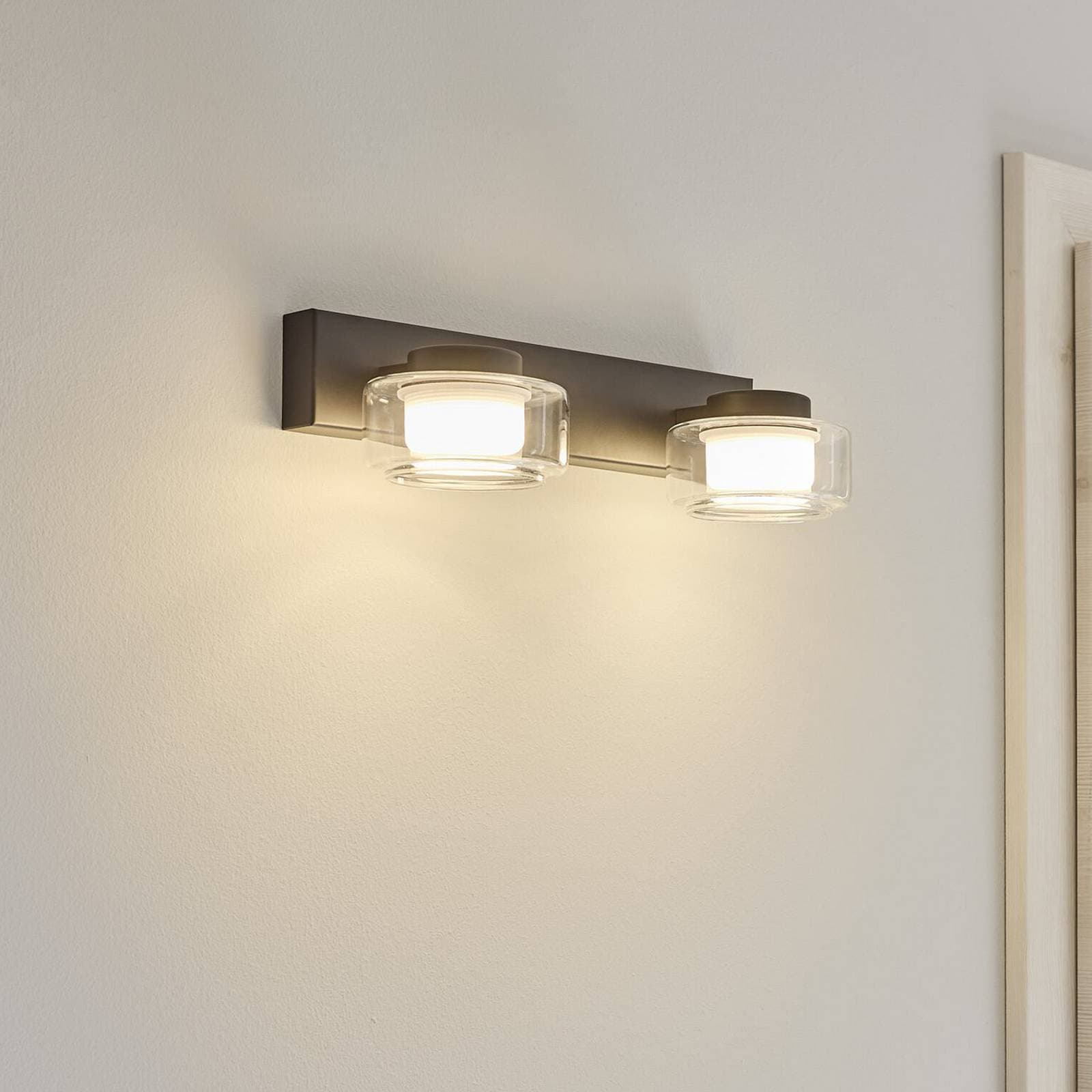 OSRAM LED nástenné svetlo ORBIS FLAME, čierne, 2-pl., CCT IP44