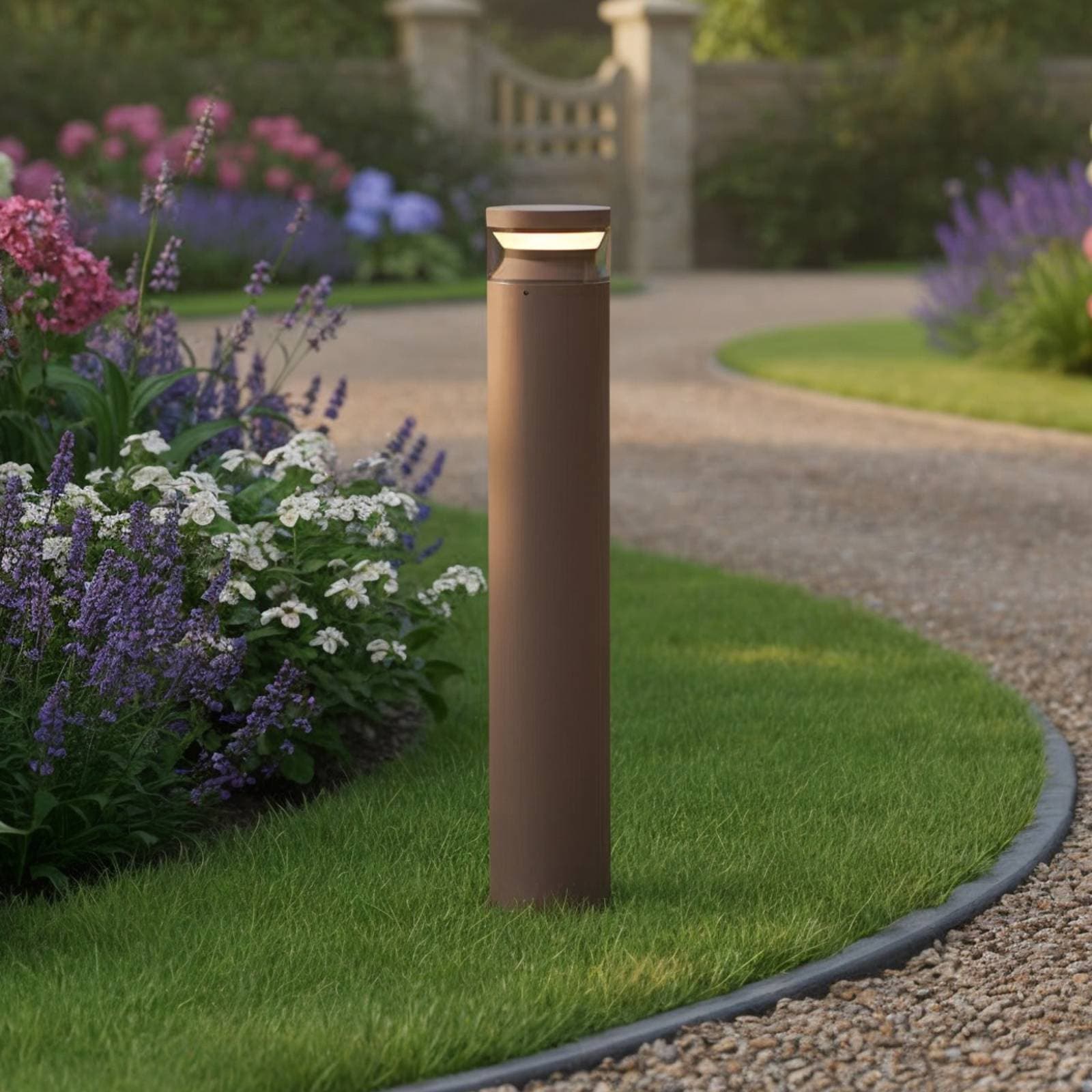 Ideal Lux chodníkové LED svetlo Boeing, výška 70 cm, kávovo hnedá