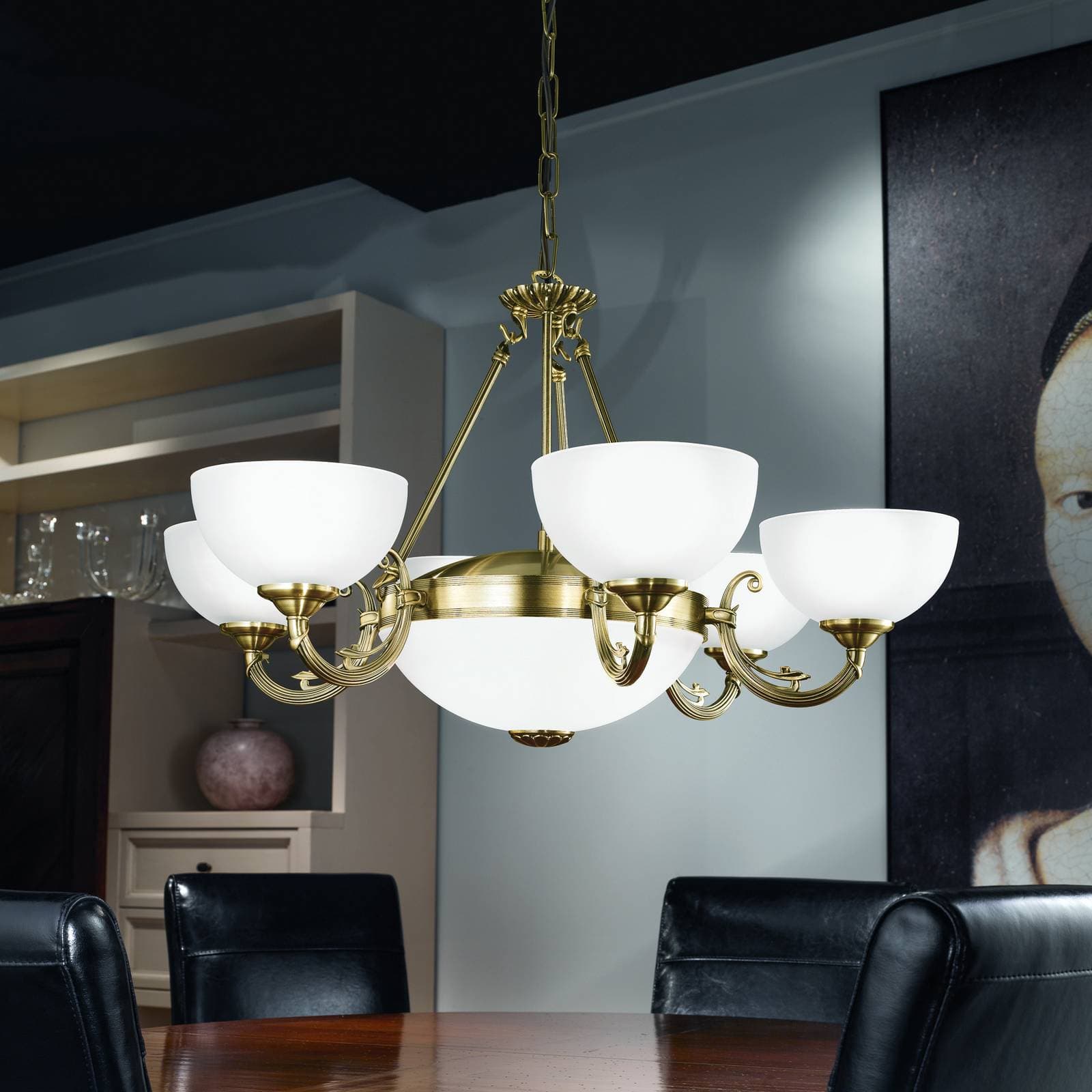 Závesná lampa Savy, osem svetiel