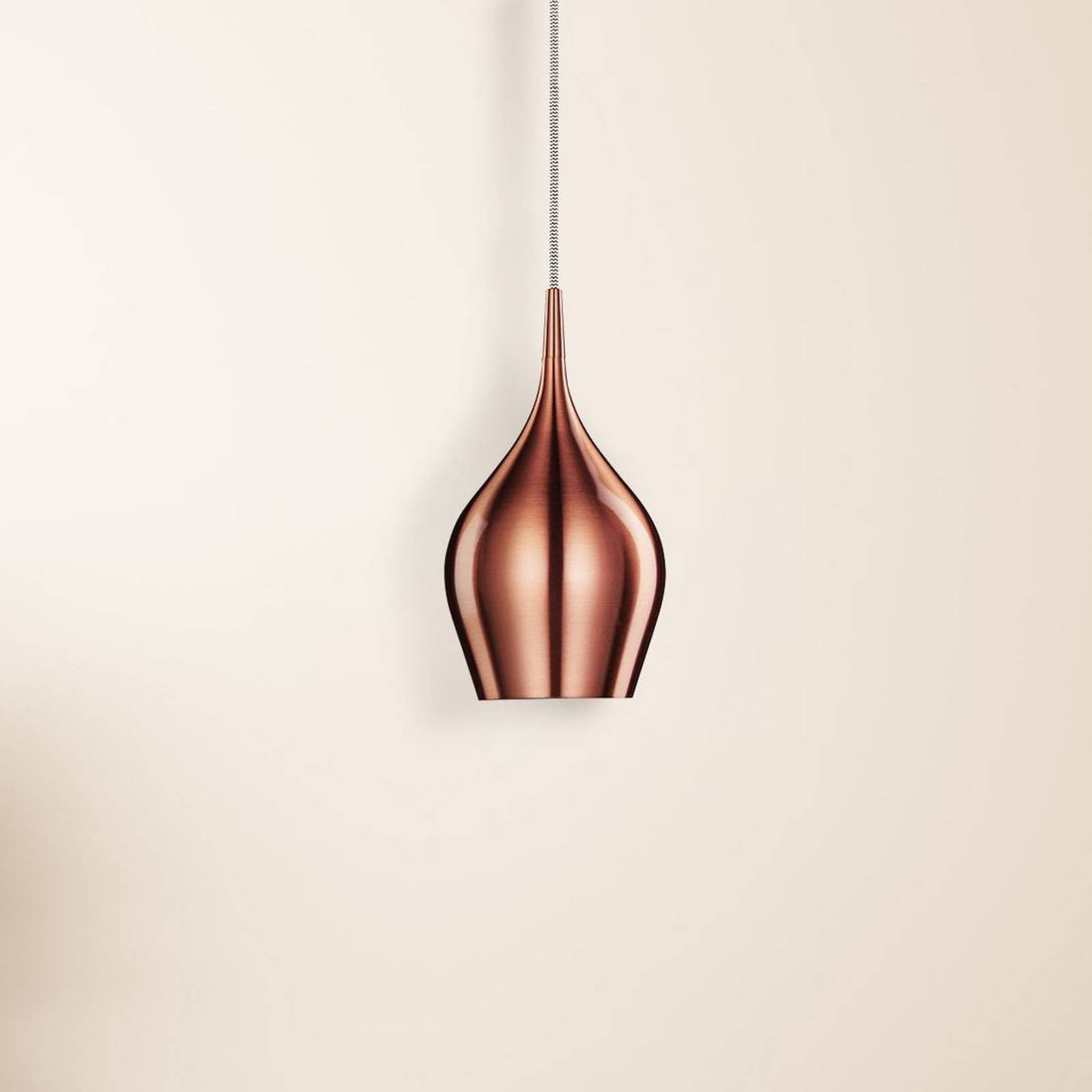 Žiarivé závesné svetlo Ø 12 cm, metalická ružová