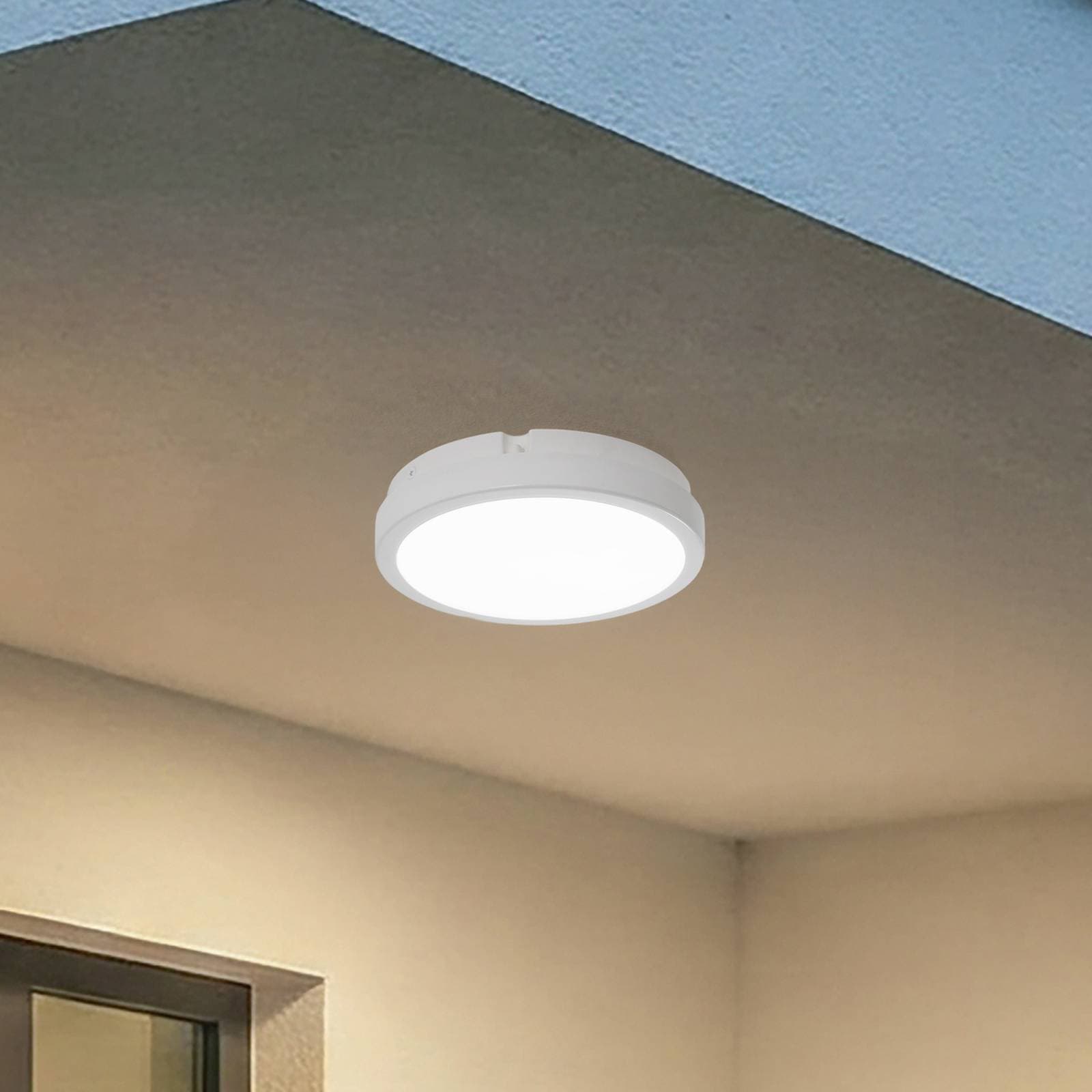 Stropné LED svetlo Vera, biele, plast, Ø 22 cm, IP65
