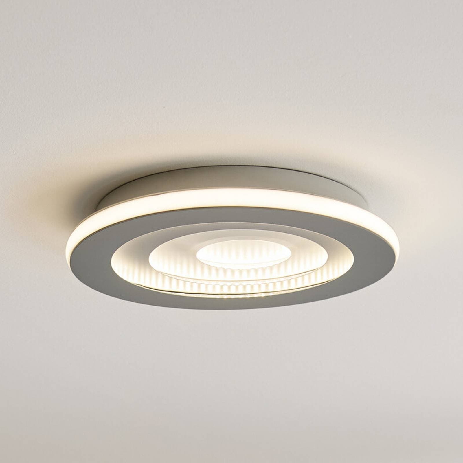Stropné LED svetlo OSRAM ORBIS SPIRAL, Ø 51 cm, šedé, clickdim