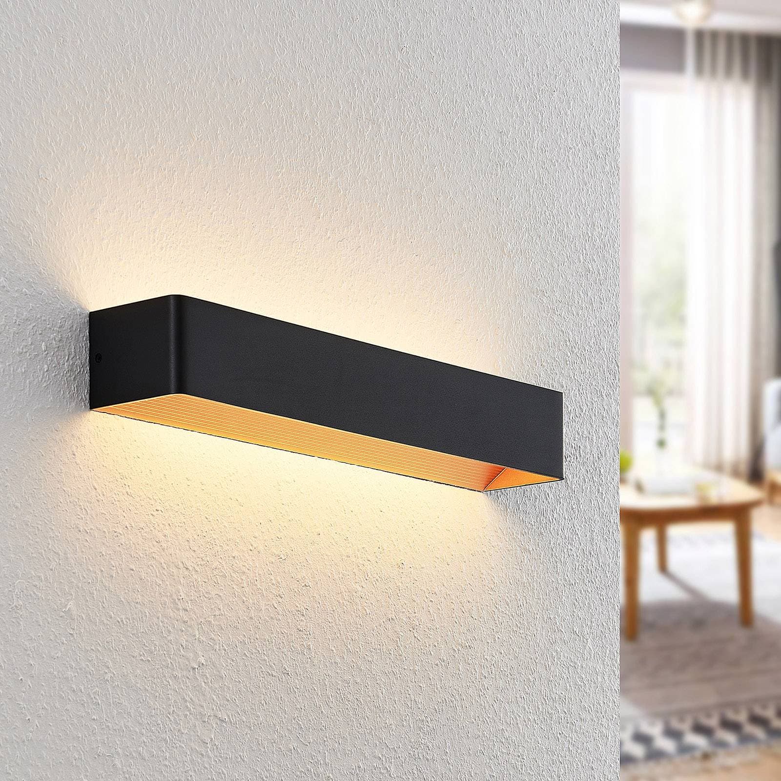 Arcchio LED nástenné svetlo Karam, 53 cm, čierne, kov, hore/dole
