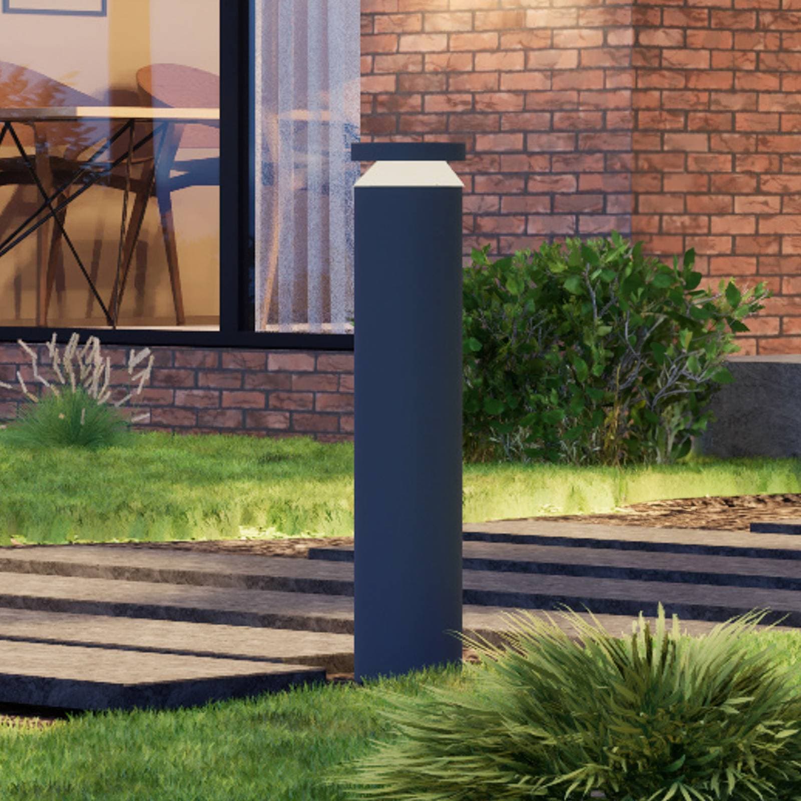 LED stojaca lampa Molto Luce Mona, Ø 18 cm, hliník, výška 85 cm