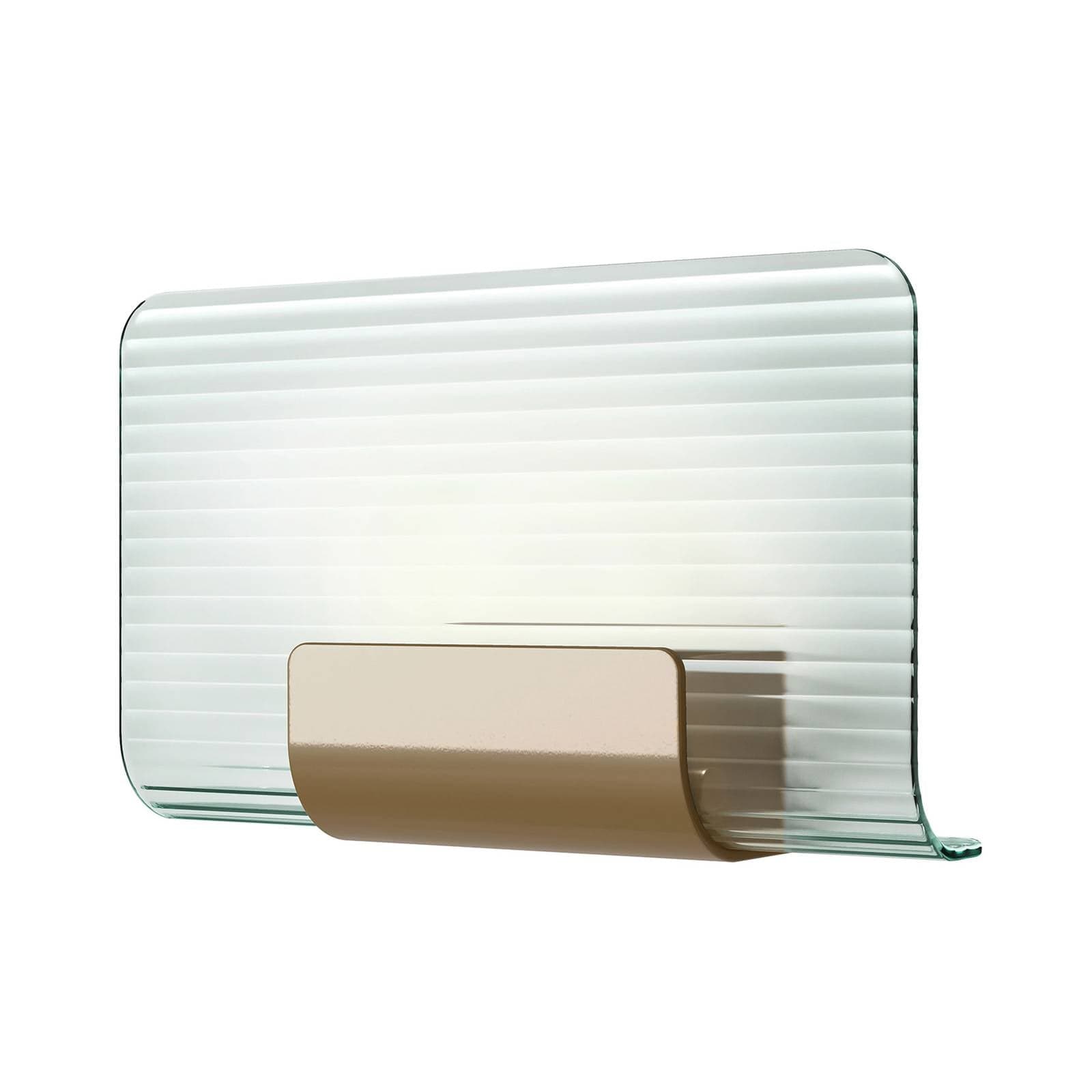 kdln LED nástenné svetlo Nami, mosadzné, šírka 30 cm, sklo