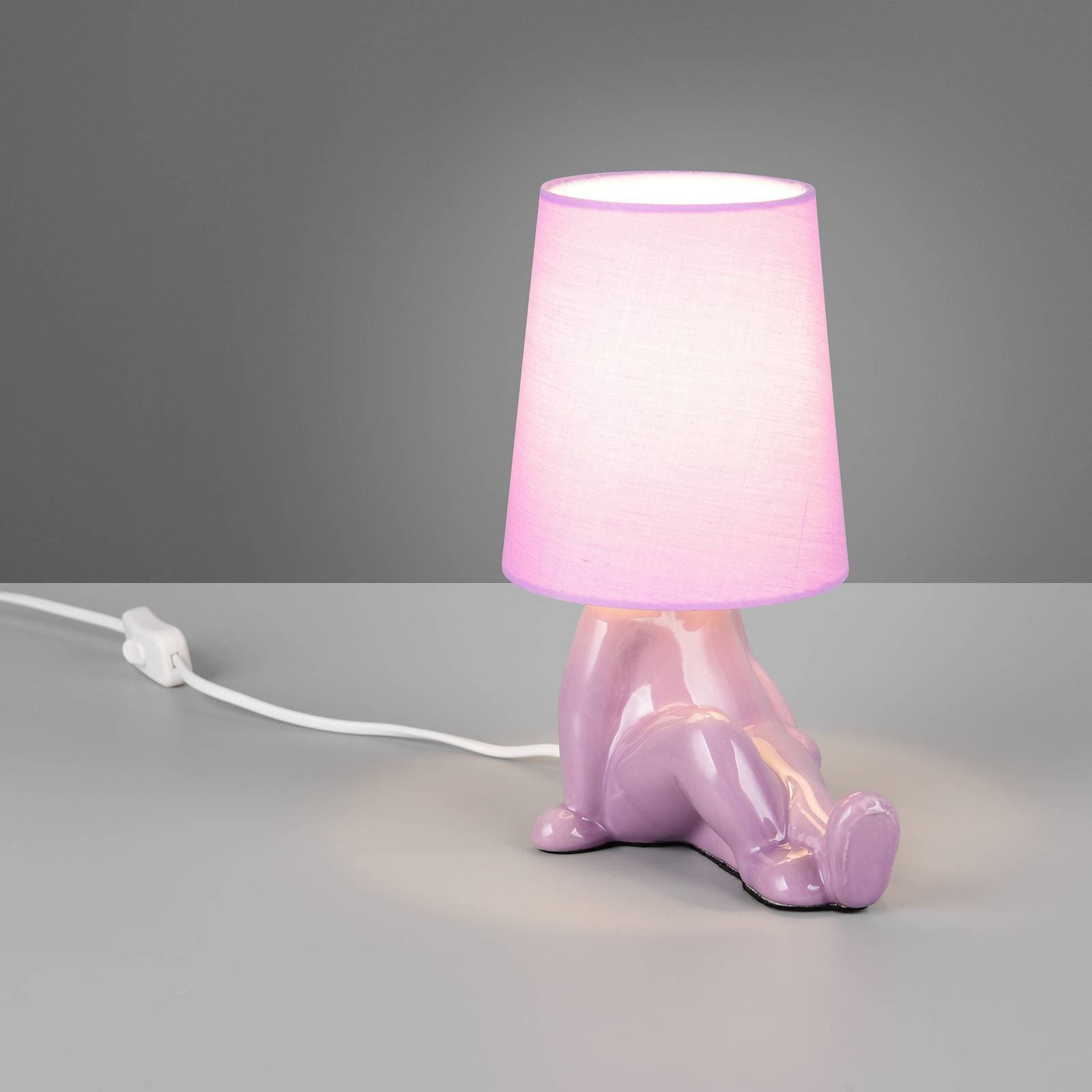 Stolová lampa Huma, fialová, výška 25 cm, textil/keramika, E14