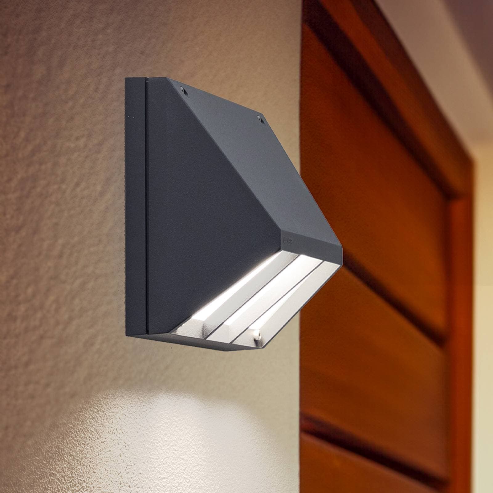 BEGA LED vonkajšie nástenné svietidlo 22256 K3, DALI, grafit, liaty hliník