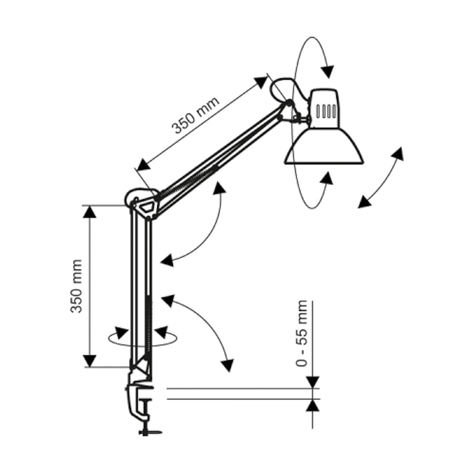 LED svietidlo MAULstudy, strieborná farba, oceľ, výška 44 cm