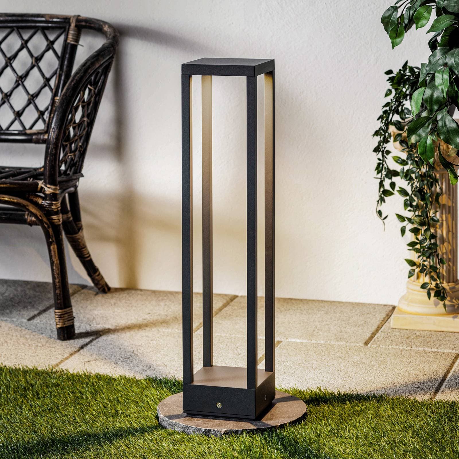 Lucande Carlota LED závesné svietidlo, antracit, 65 cm, kov