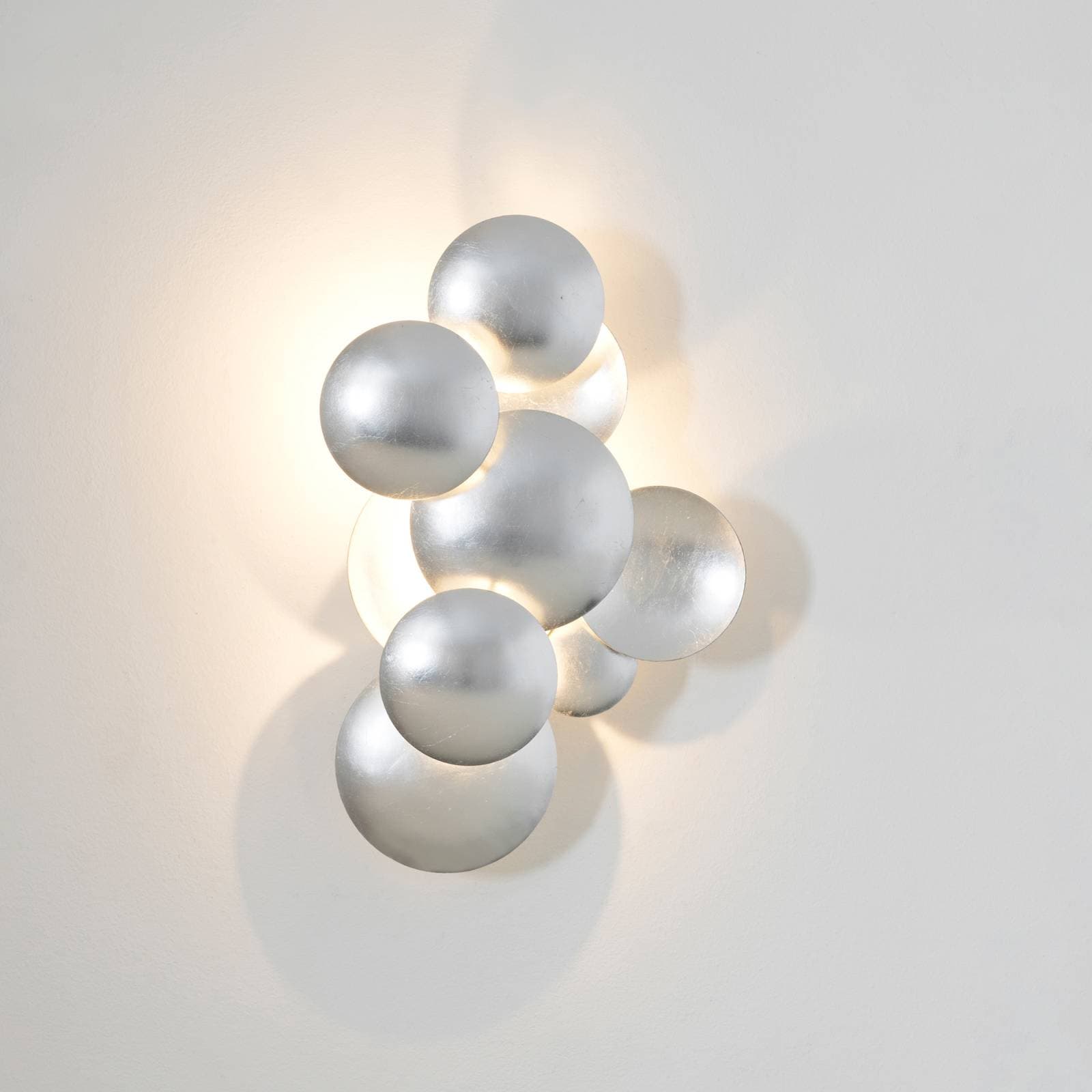 LED nástenné svetlo BOLLADARIA, strieborná, 42 x 27 cm, kovová, stmievateľná