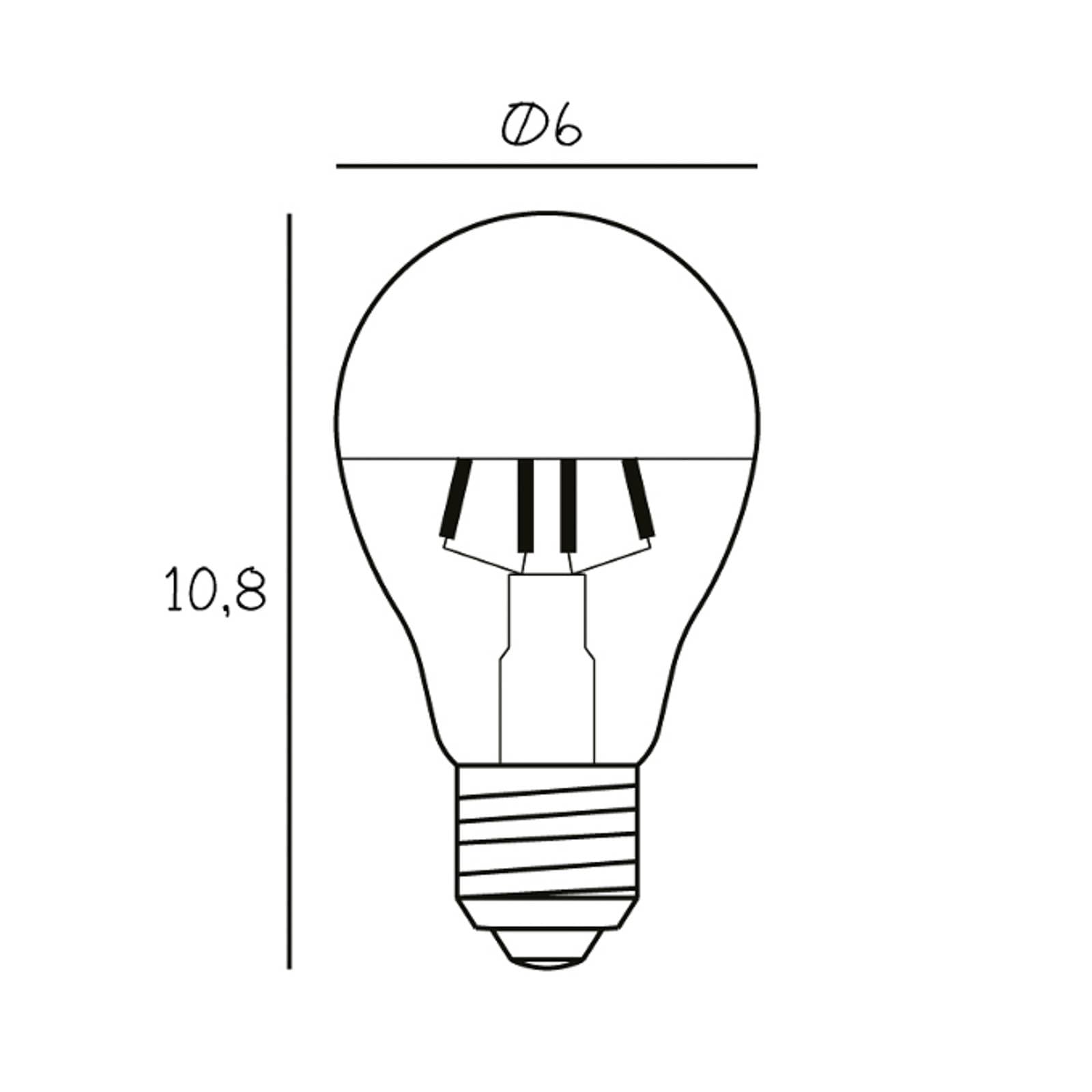 LED žiarovka E27 so zlatým odrazovým krytom, 3,6 W, 2 700 K, stmievateľná