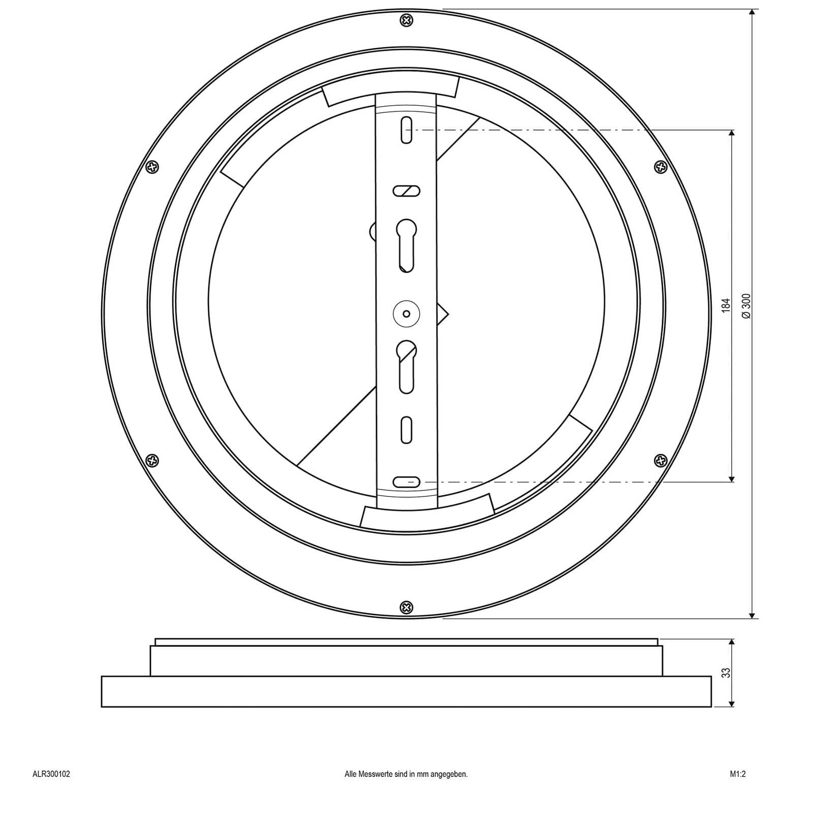 EVN ALR LED panel biely 15W Ø30cm 3000K