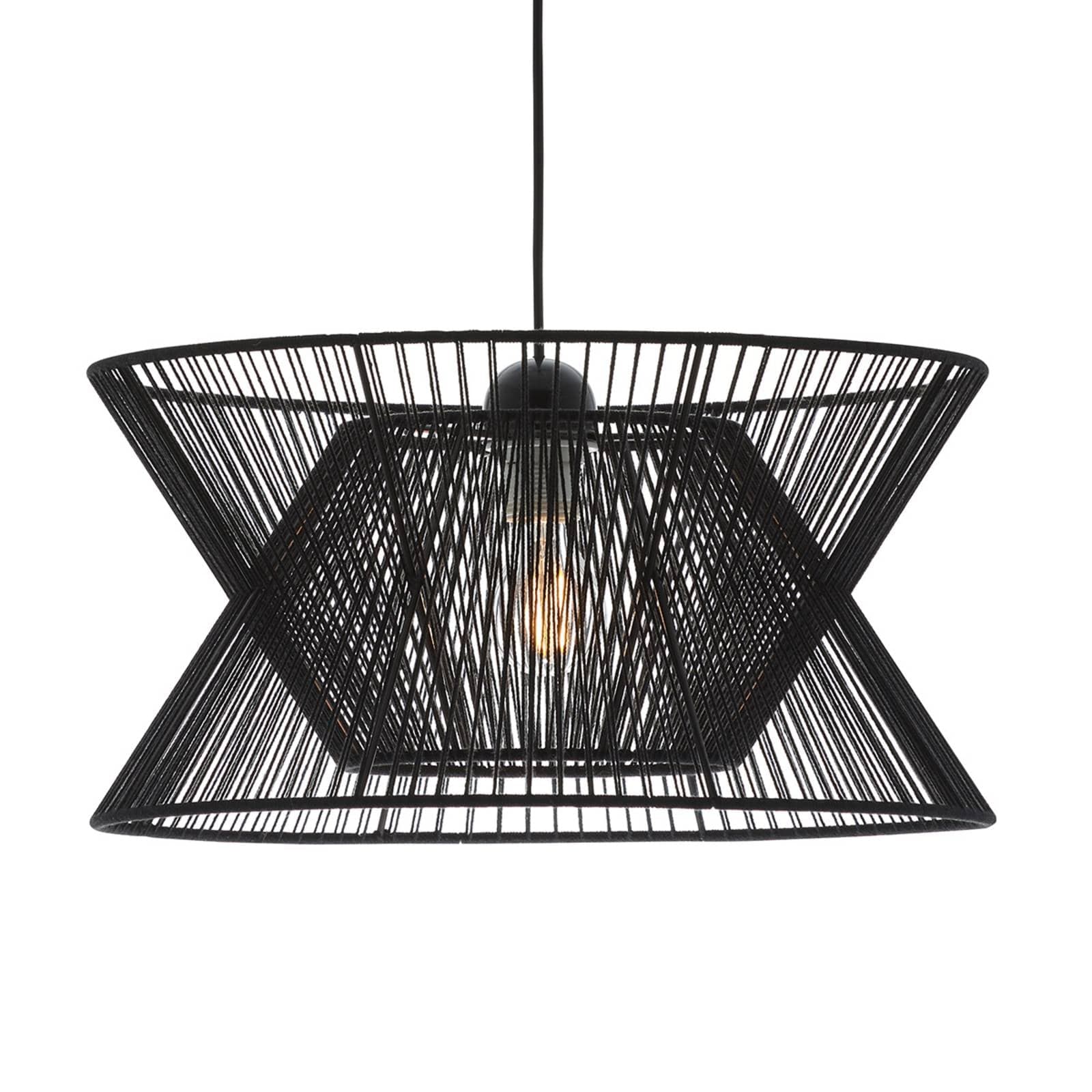 Závesná lampa Argela, dvojité tienidlo v čiernej