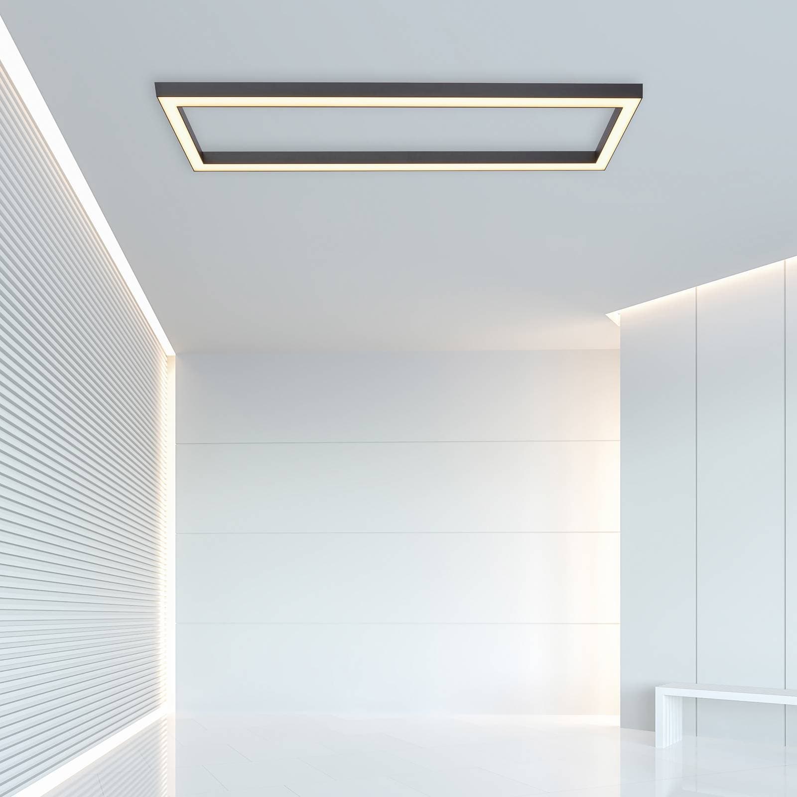 Stropné svietidlo LED PURE Lines, 110 x 30 cm, antracit, diaľkové ovládanie