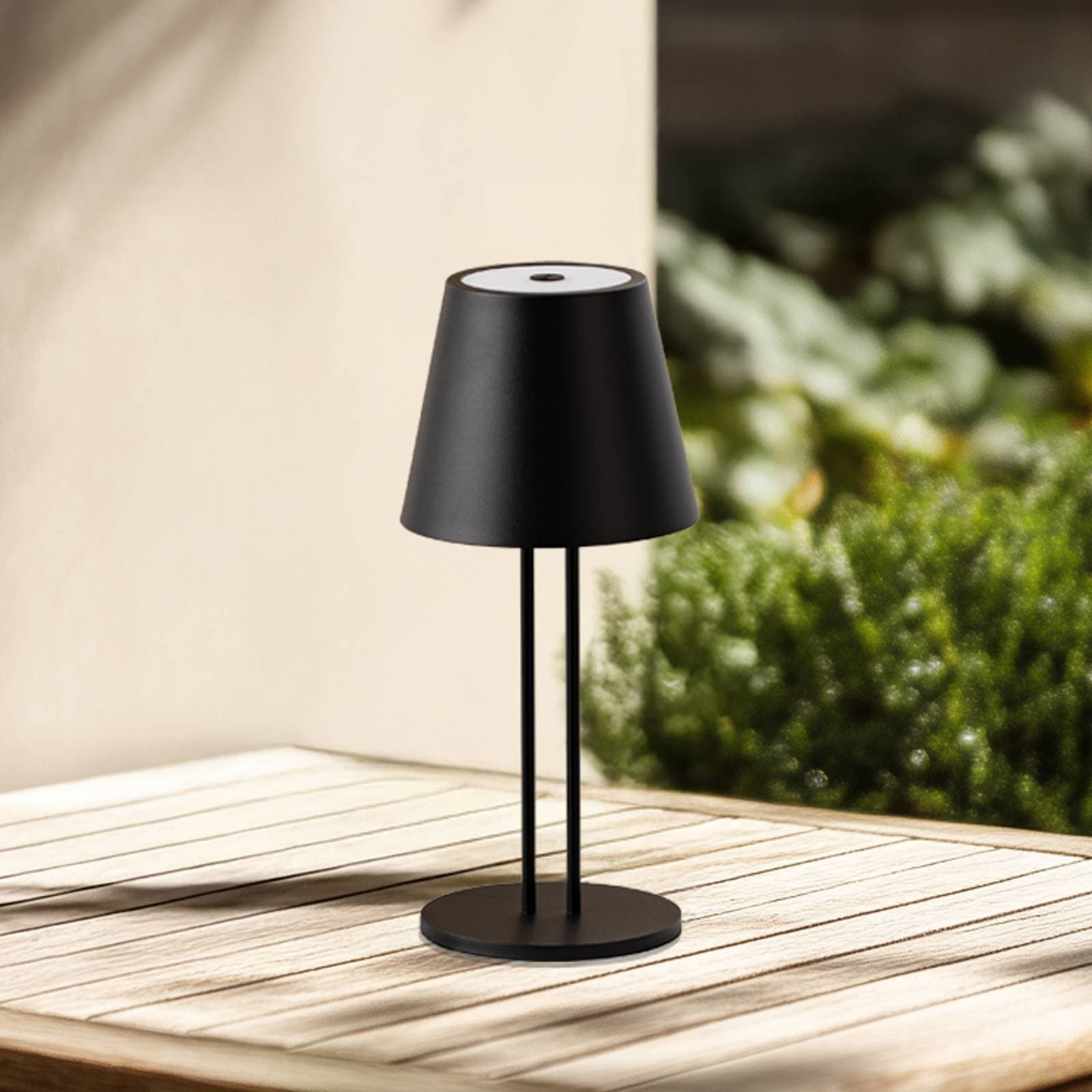 Nabíjacia stolová lampa Lindby LED Janea TWIN, čierna, kov