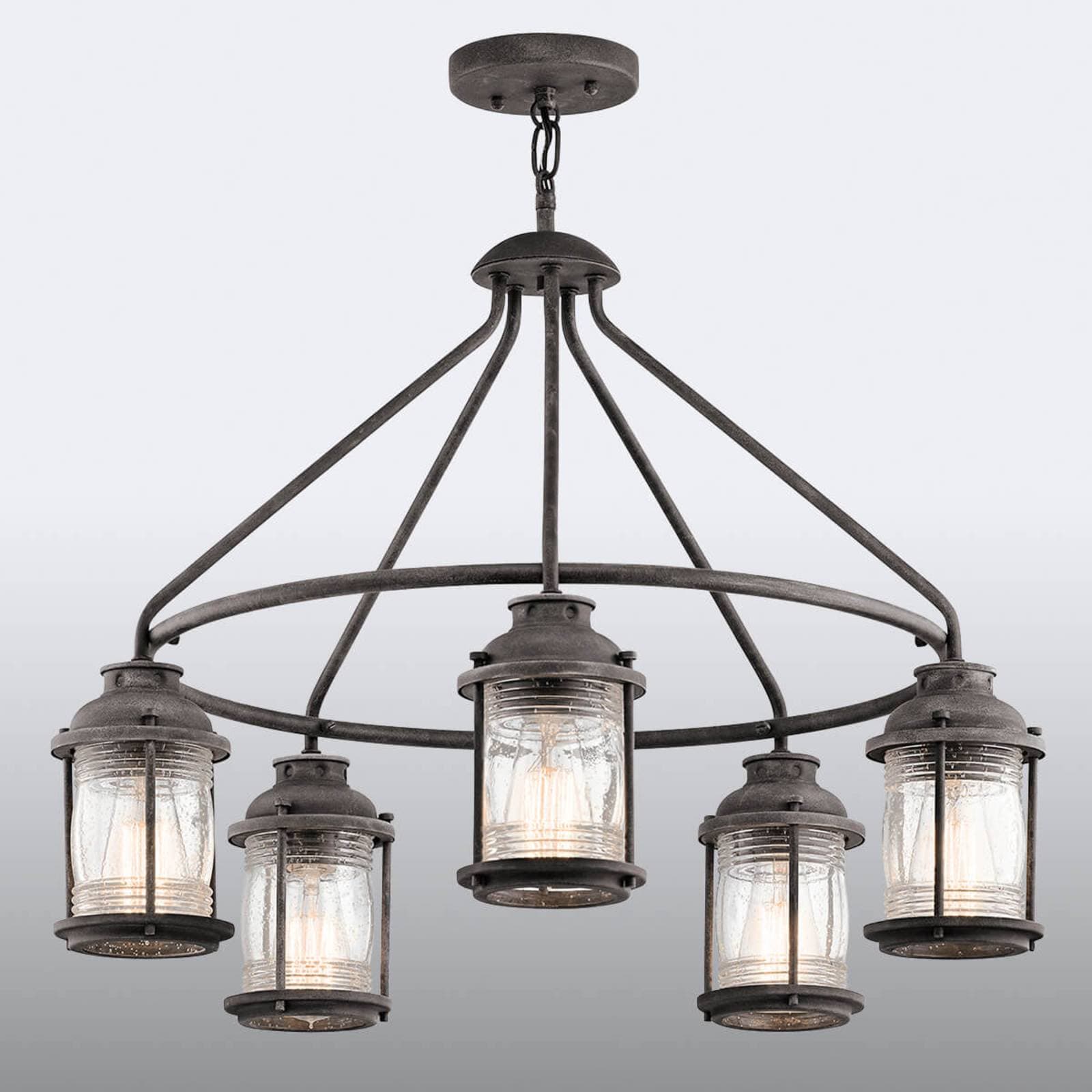 Závesná lampa Ashland Bay vzhľad zvetraný zinok