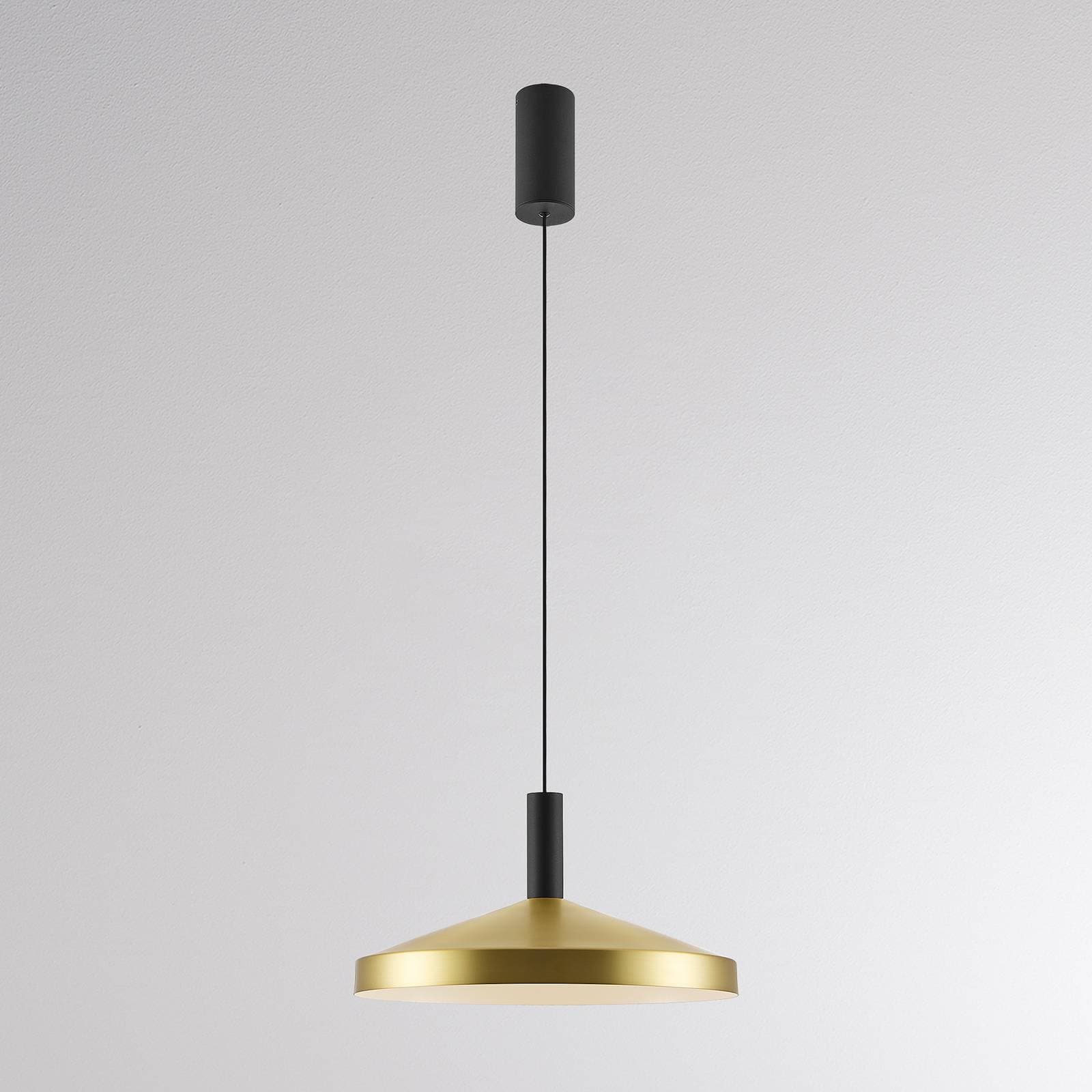 LED závesné svietidlo LORA III, mosadz, Ø 36 cm, stmievateľné, 40° CCT
